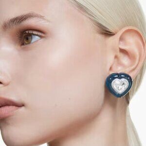Swarovski Blue Dulcis Heart Clip-On Earrings